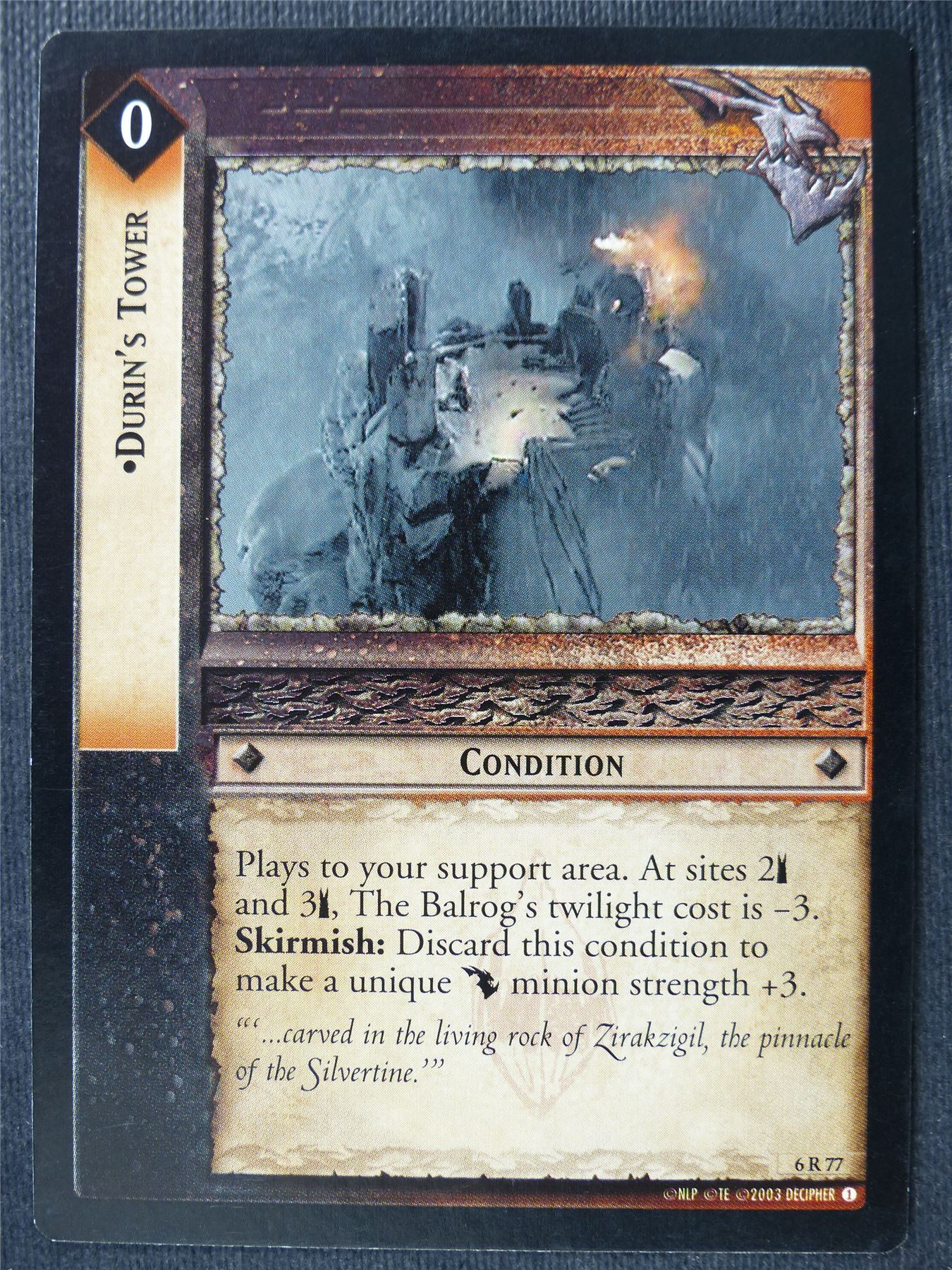 Durin's Tower 6 R 77 - LotR Card #49F