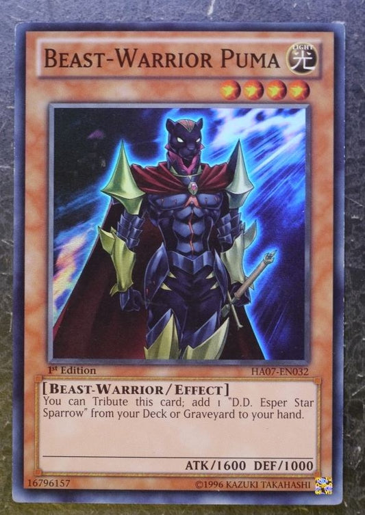 Yugioh Cards: BEAST-WARRIOR PUMA HA07 SUPER RARE # 2J25