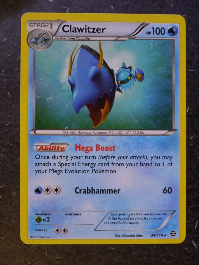 Pokemon Cards: CLAWITZER 34/114 RARE # 6B67