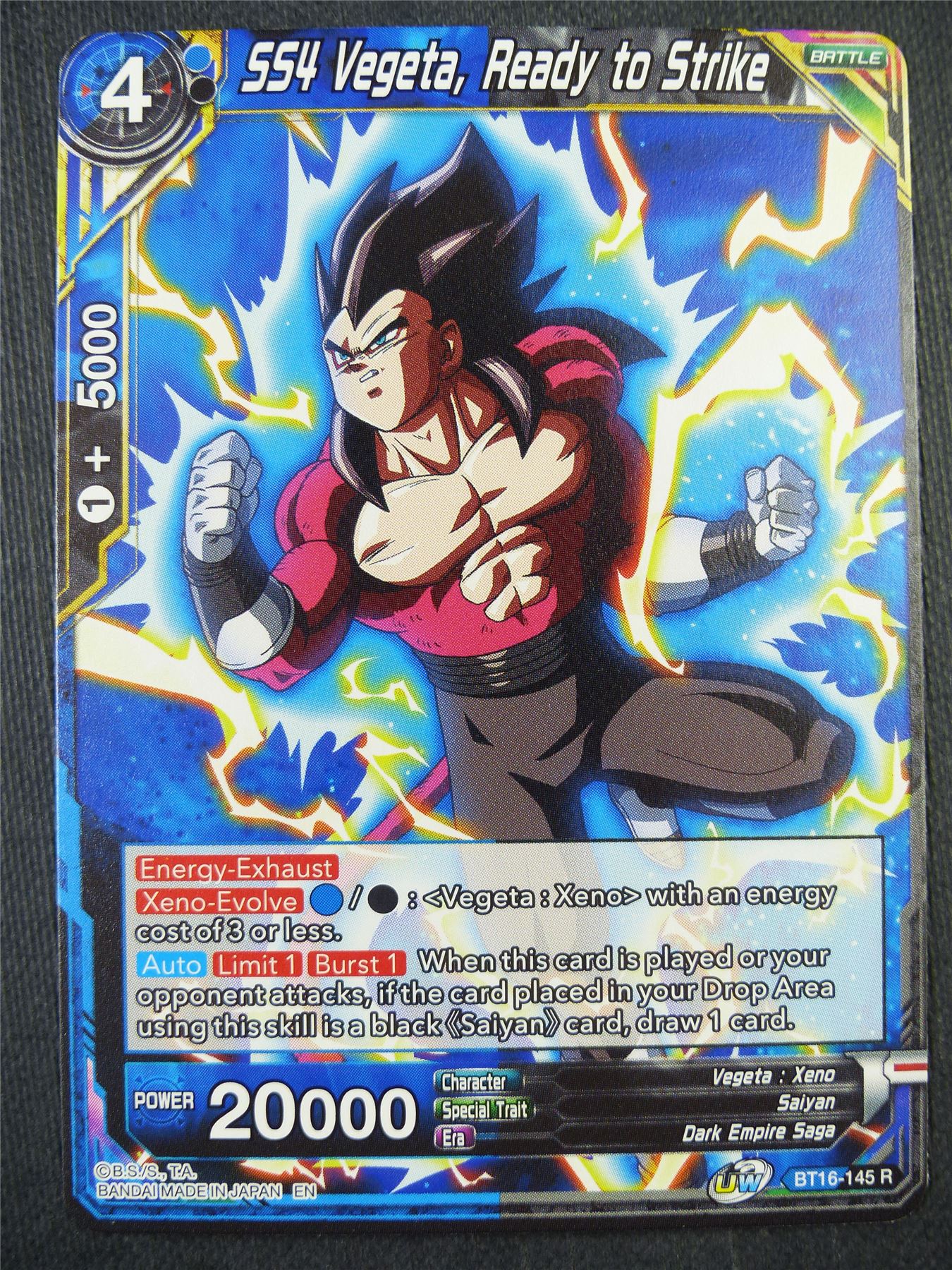 SS4 Vegeta Ready to Strike BT16 R - Dragon Bal Super Card #924