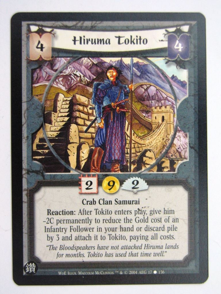 Vintage L5R Cards: HIRUMA TOKITO # 27G35