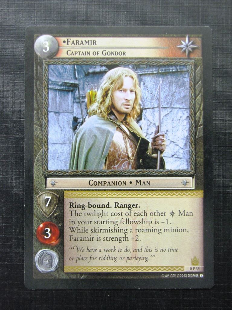 Farmir Captain of Gondor 0 P 35 - Lotr Card # 13H24