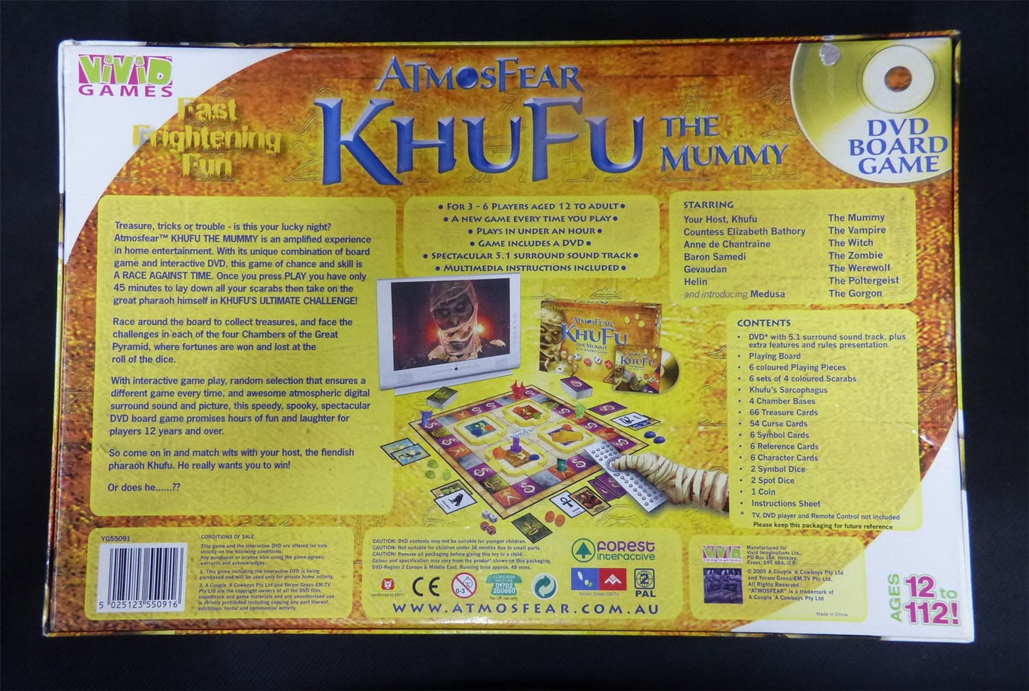 Atmosfear - Khufu The Mummy - Board Game #13J