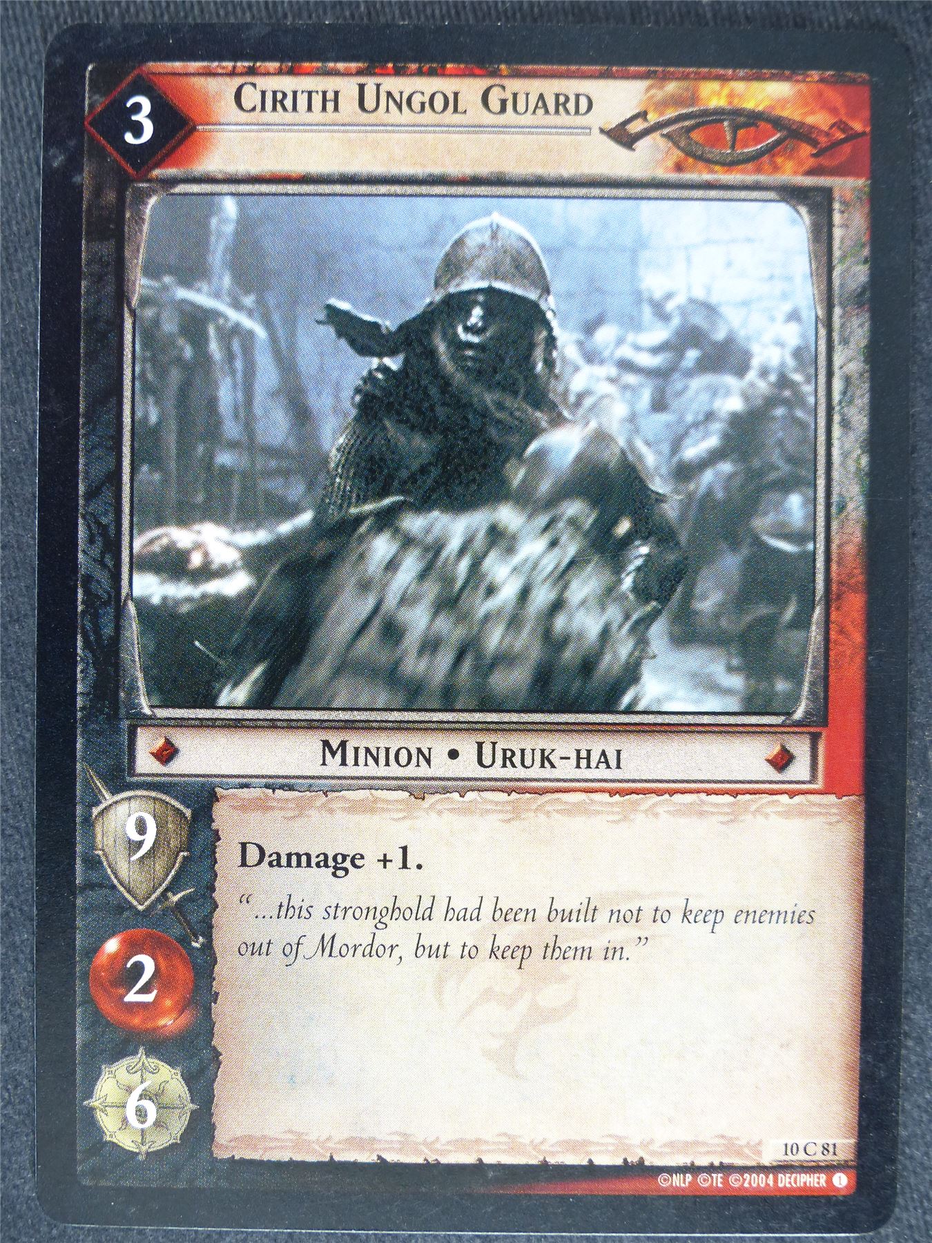 Cirith Ungol Guard 10 C 81 - played - LotR Cards #Z1