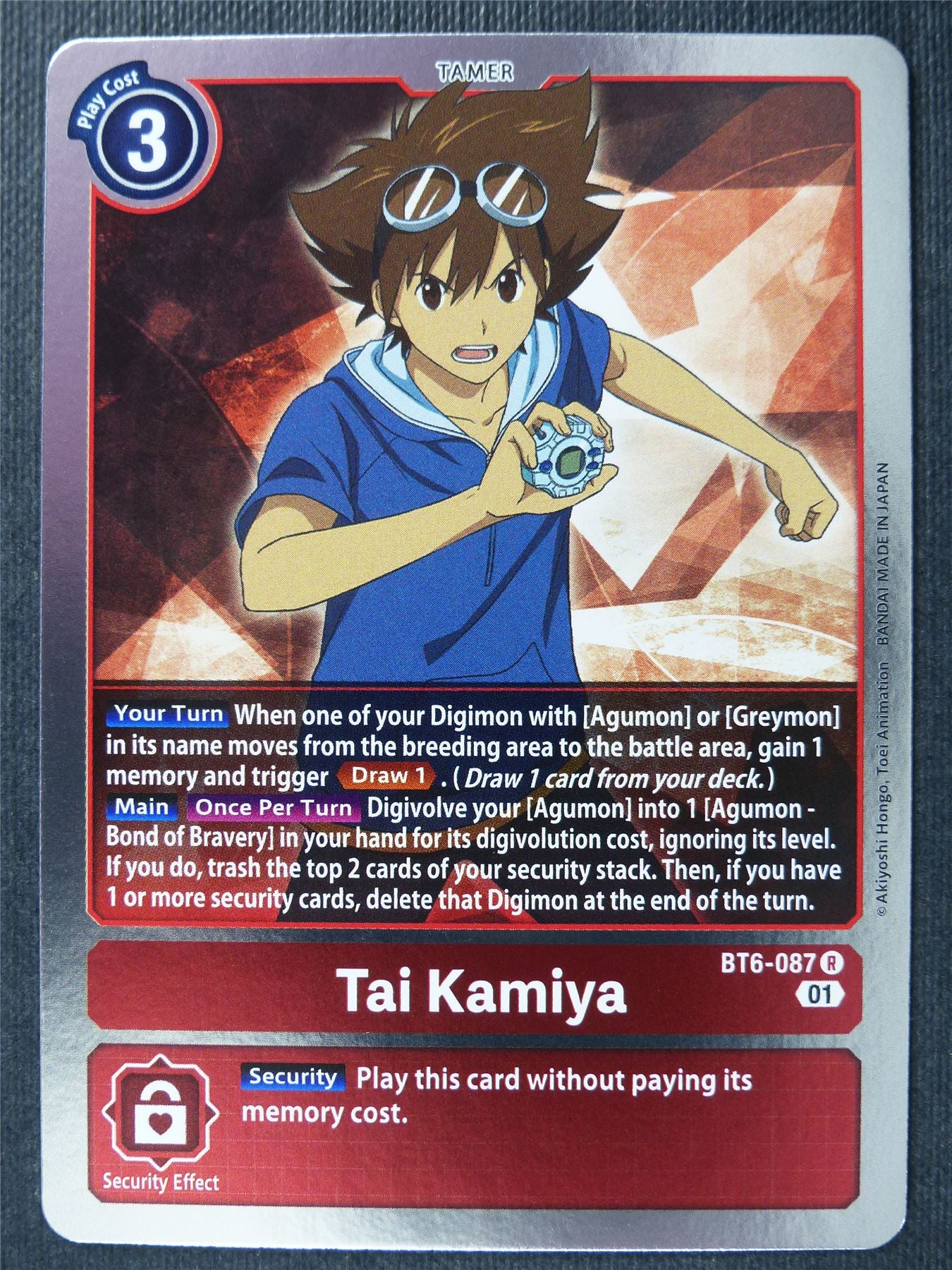 Tai Kamiya BT6-087 R - Digimon Card #26Y