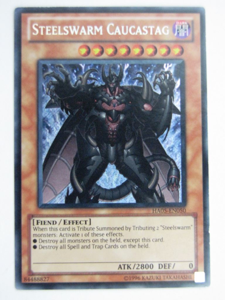 Yugioh Played Cards: STEELSWARM CAUCASTAG HA05 SECRET RARE # 29G73