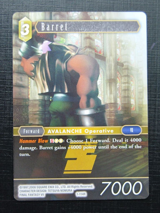 Final Fantasy Cards: BARRET 1-114R # 27C82