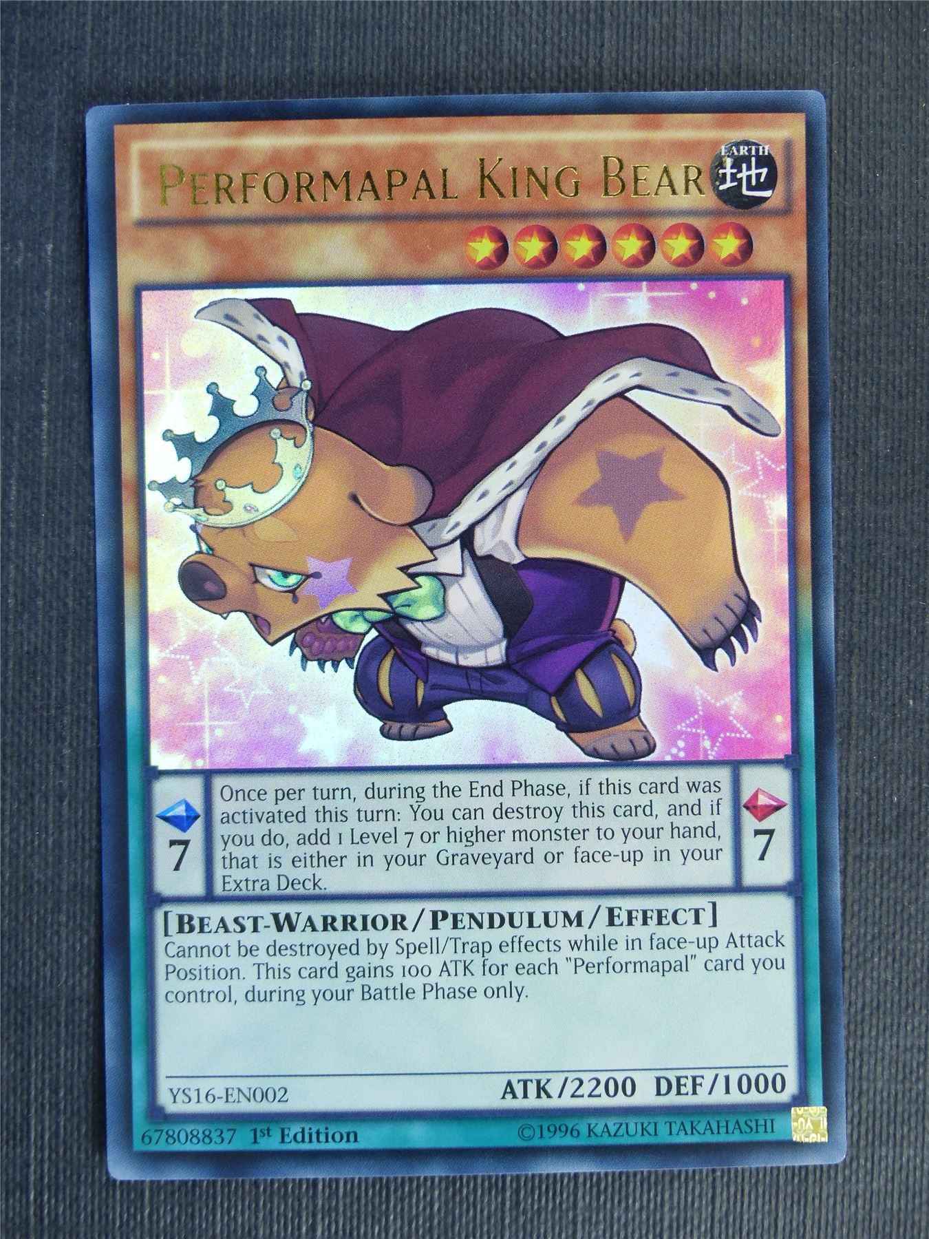 Performapal King Bear YS16 Ultra Rare - 1st ed - Yugioh Cards #V6