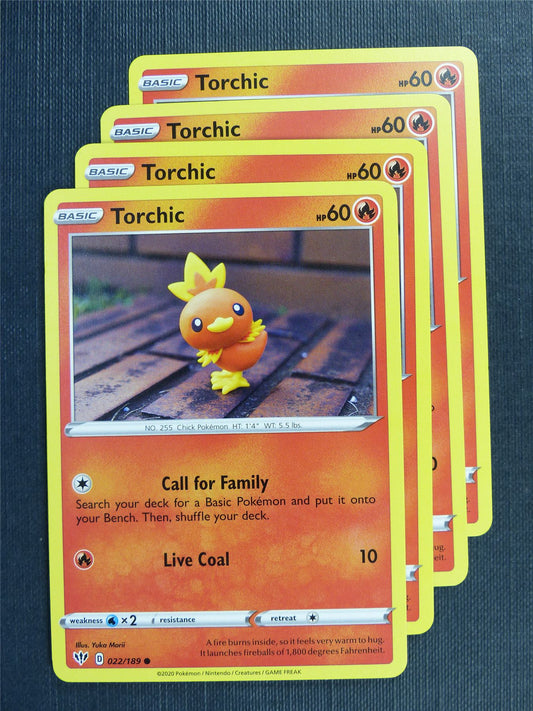 Torchic 022/189 x4  - DAA - Pokemon Card #3F1