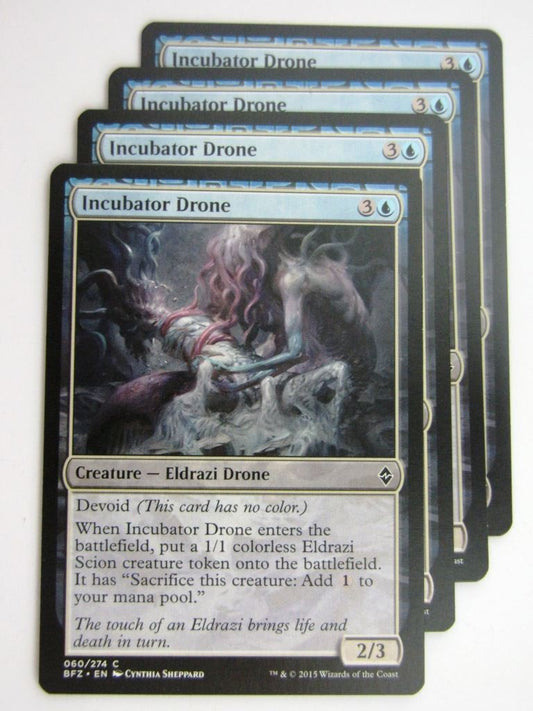 MTG Cards: BATTLE FOR ZENDIKAR: INCUBATOR DRONE x4 # 37A76