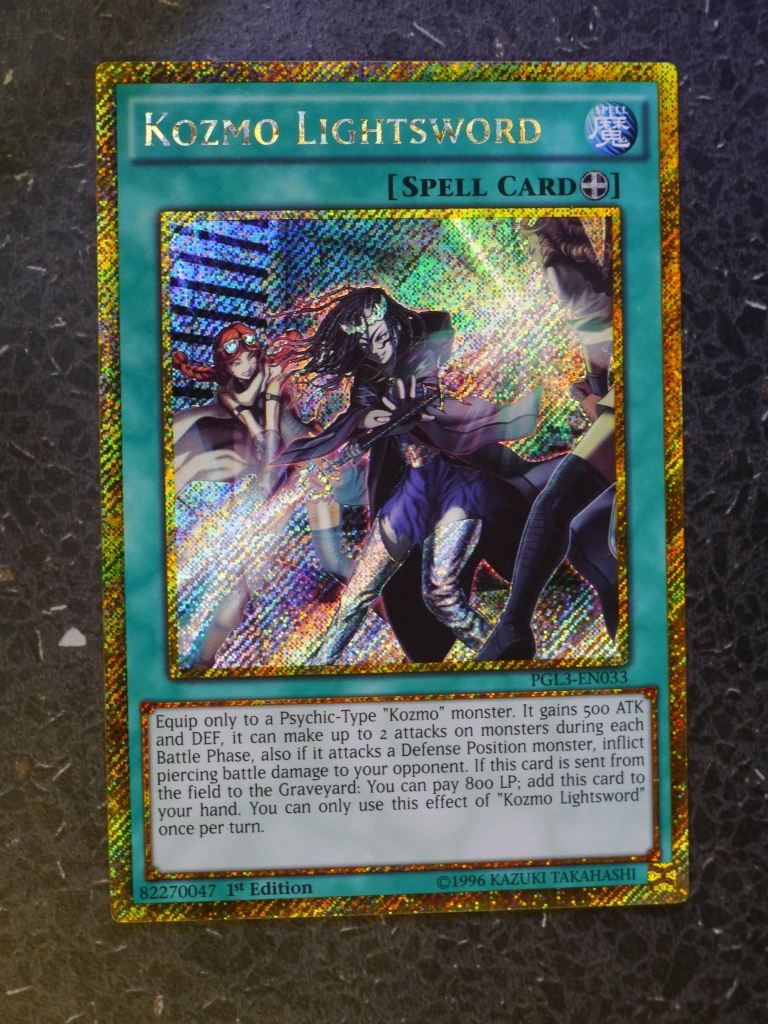 Yugioh Cards: KOZMO LIGHTSWORD PGL3 GOLD RARE # 3D9