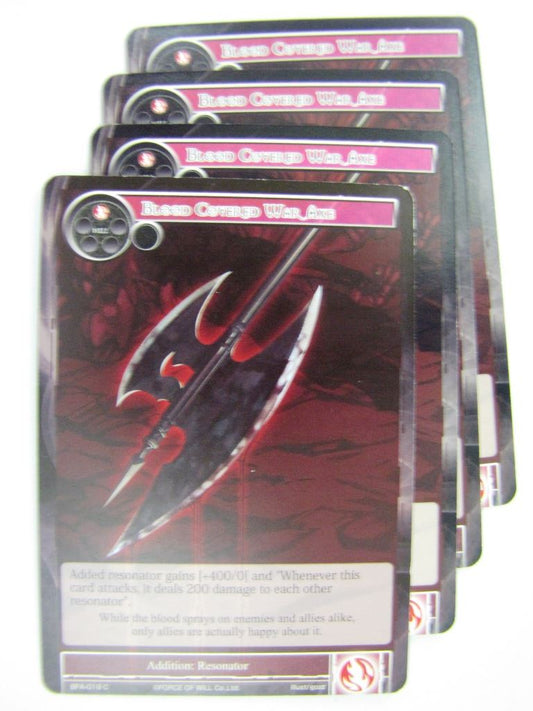 Force Of Will Cards: BLOOD COVERED WAR AXE x4 # 13C55
