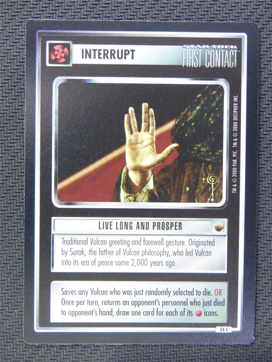 Interrupt Live Long and Prosper - Star Trek CCG First Contact #54G