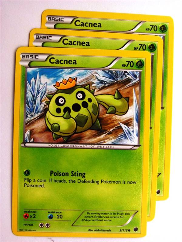 Pokemon CCG: CACNEA 9/116 x3 :Plasma Freeze