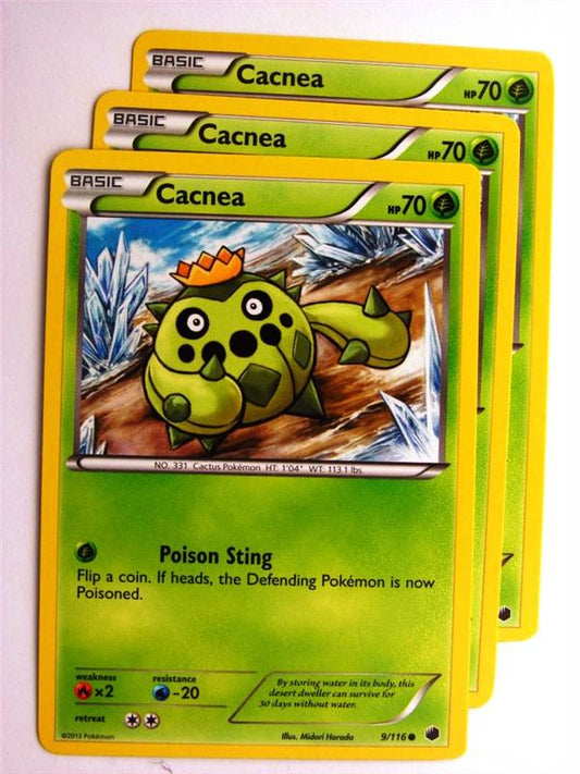 Pokemon CCG: CACNEA 9/116 x3 :Plasma Freeze