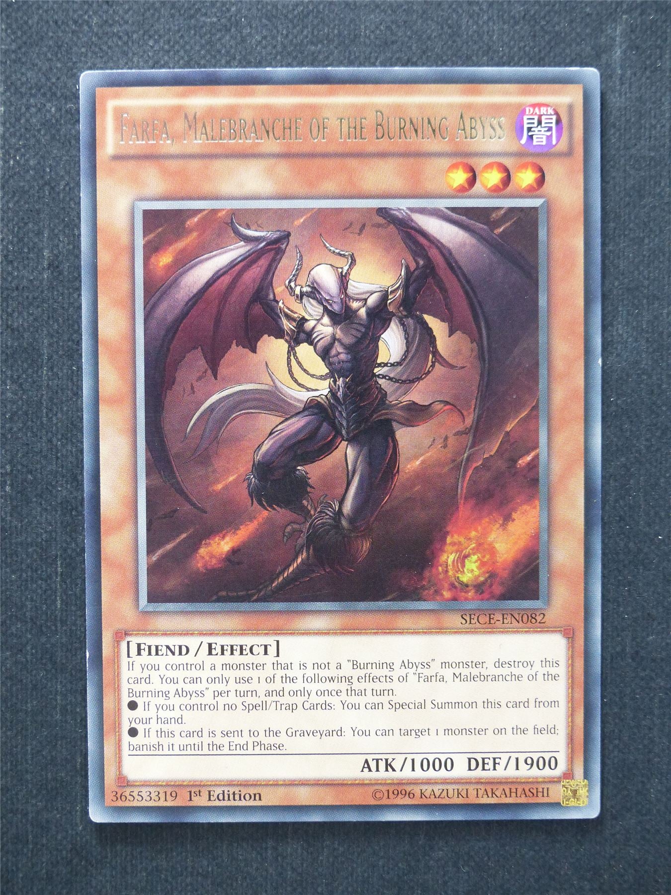 Farfa Malebranche of the Burning Abyss SECE Rare - 1st ed - Yugioh Cards #F