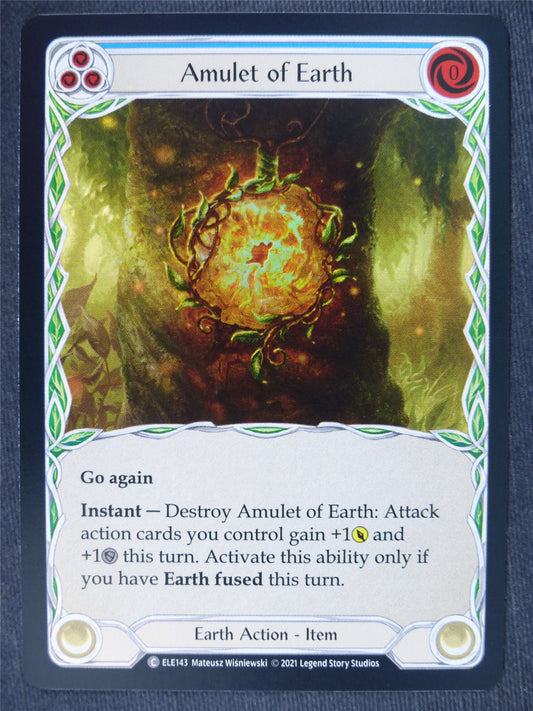 Amulet of Earth C Foil Blue - 1st Ed Tales of Aria - Flesh and Blood