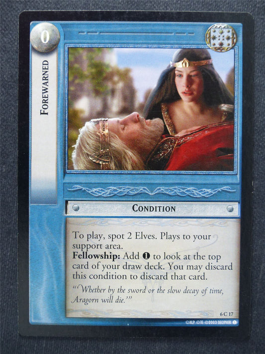 Forewarned 6 C 17 - LotR Cards #TZ