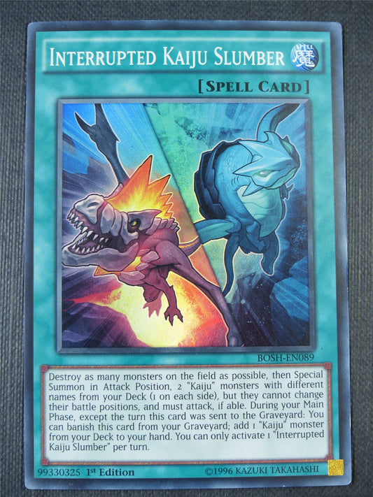 Interrupted Kaiju Slumber BOSH Super Rare played - 1st ed Yugioh Card #7ON