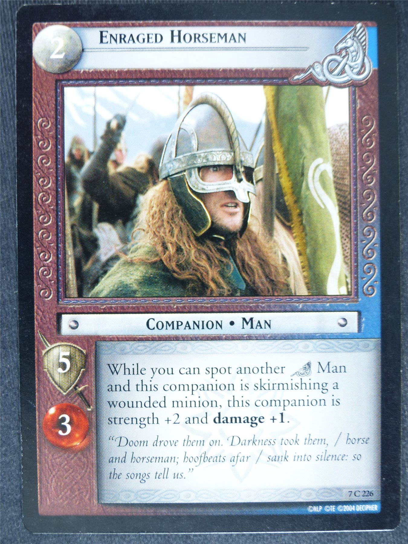 Enraged Horseman 7 C 226 - played - LotR Cards #WZ