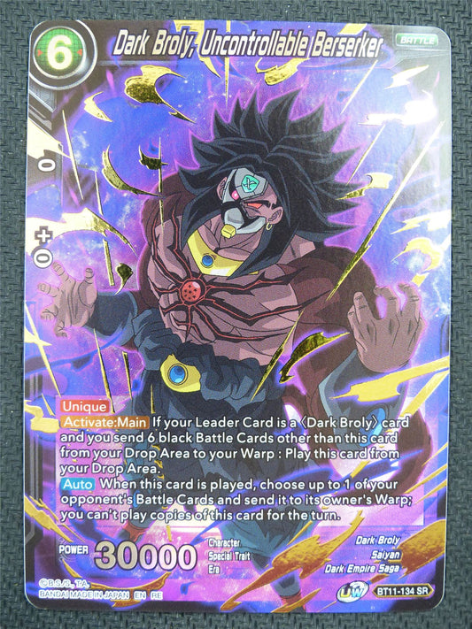 Dark Broly Uncontrollable Berserker BT11 SR - Dragon Ball Super Card #5Y0
