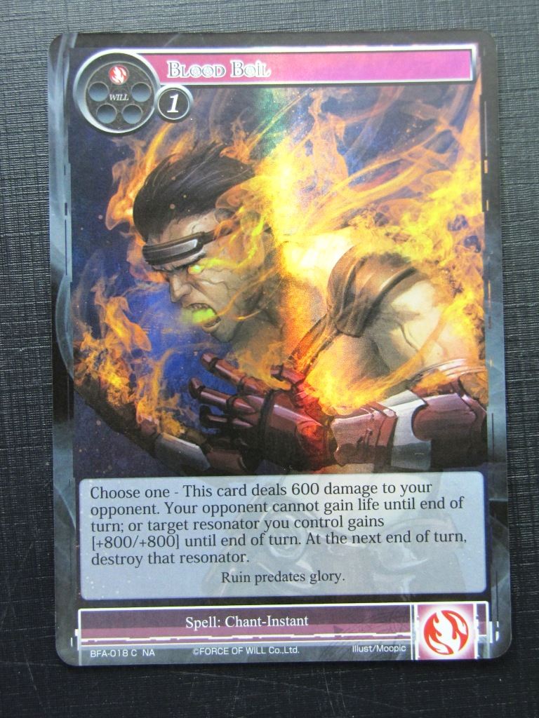 Force of Will Cards: BLOOD BOIL FOIL NA # 22H81