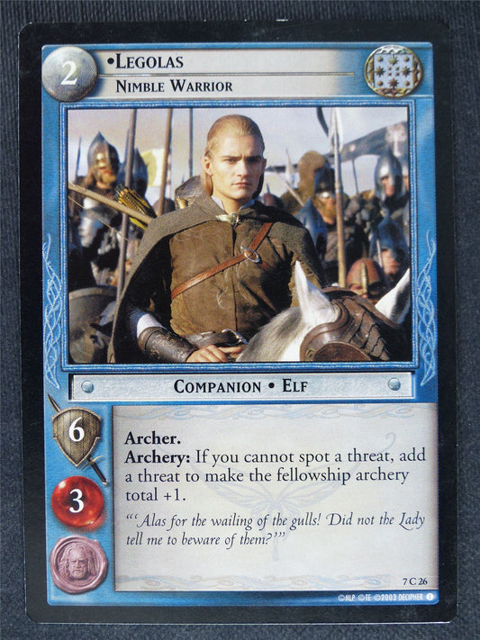 Legolas 7 C 26 - played - LotR cards #CL