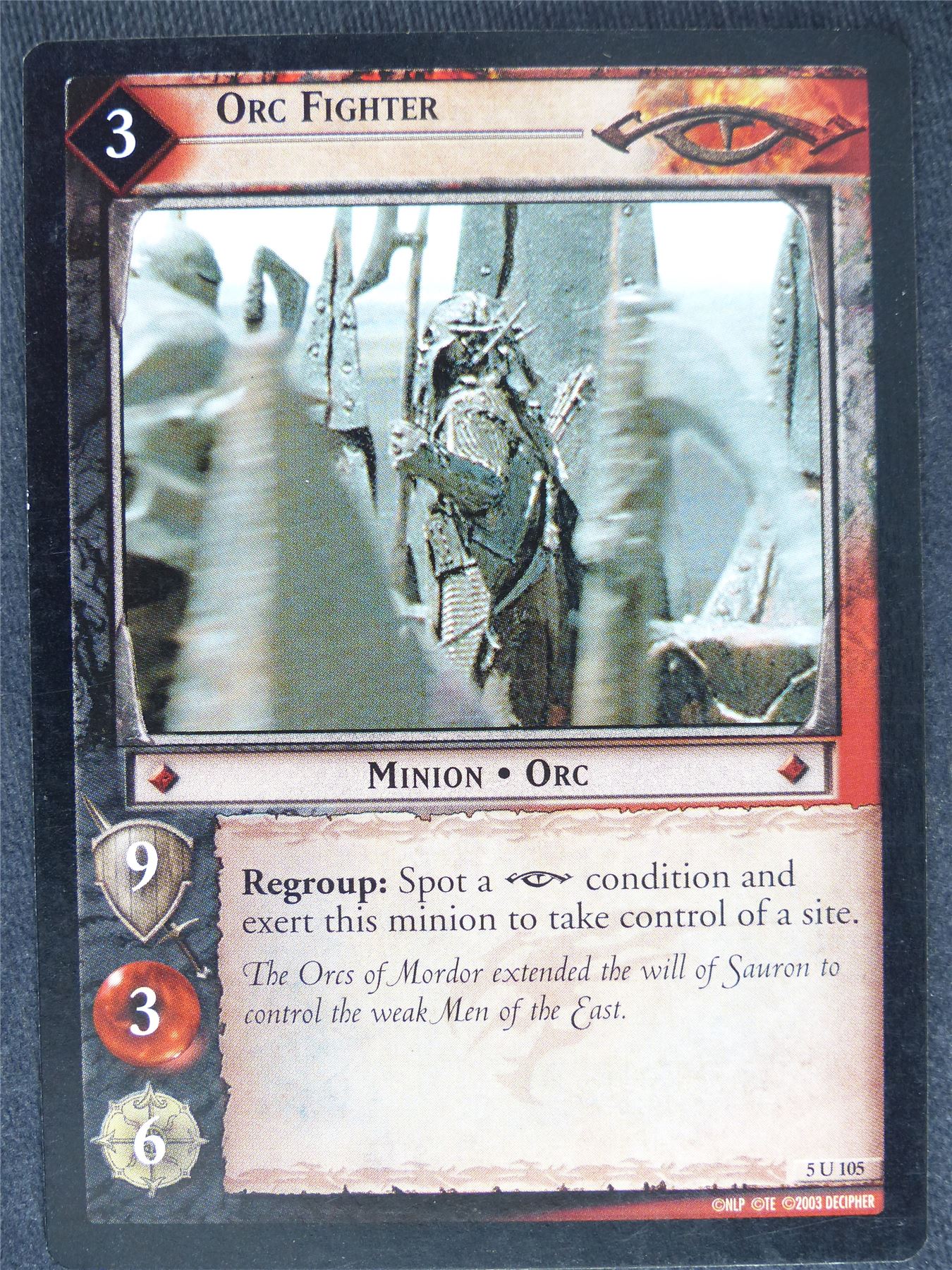 Orc Fighter 5 U 105 - played - LotR Cards #YH