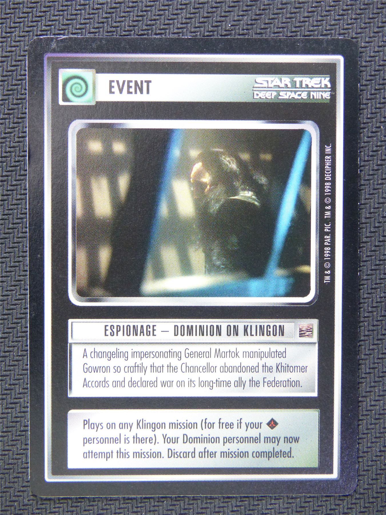 Event Espionage Dominion on Klingon - Star Trek CCG Deep Space Nine #55N