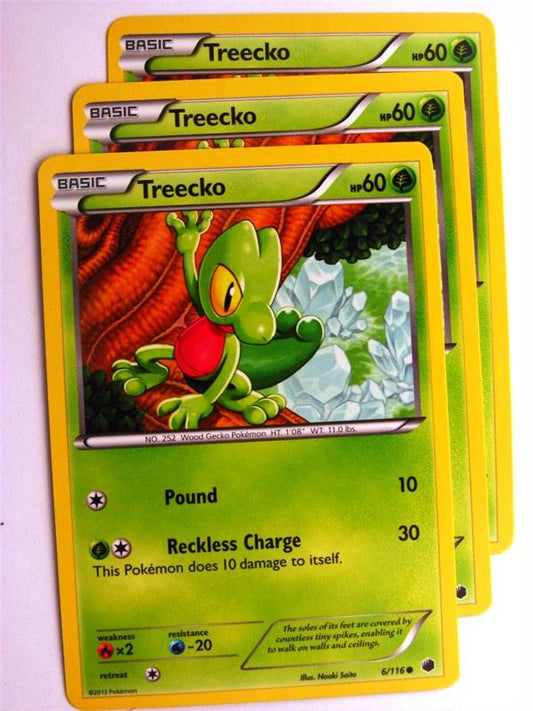 Pokemon CCG: TREECKO 6/116 x3 :Plasma Freeze