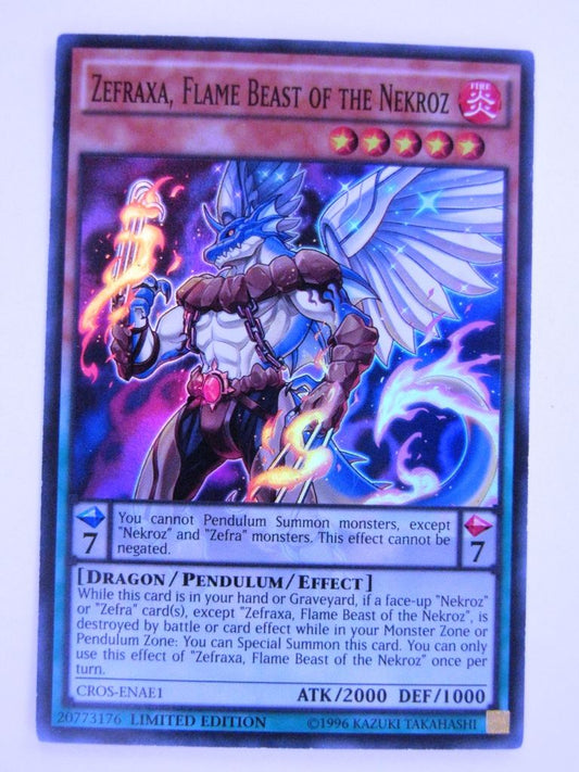 Yugioh Cards: ZEFRAXA, FLAME BEAST OF THE NEKROZ CROS SUPER RARE # 1I83