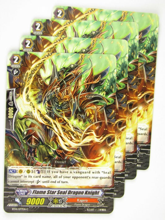 CFV Cards: FLAME STAR SEAL DRAGON KNIGHT x4 BT14:Brilliant Strike