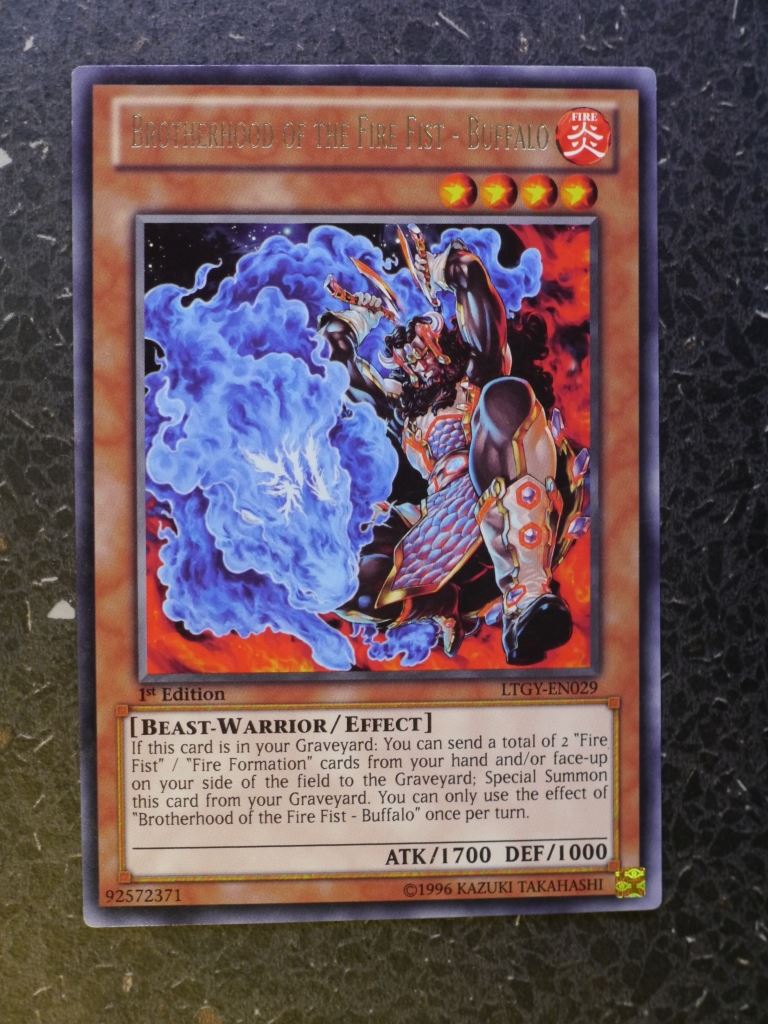 Yugioh Cards: BROTHERHOOD OF THE FIRE FIST-BUFFALO LTGY RARE #