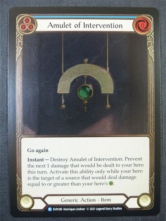 Amulet of Intervention Blue Cold Foil - 1st ed Everfest - Flesh & Blood Card #6F9