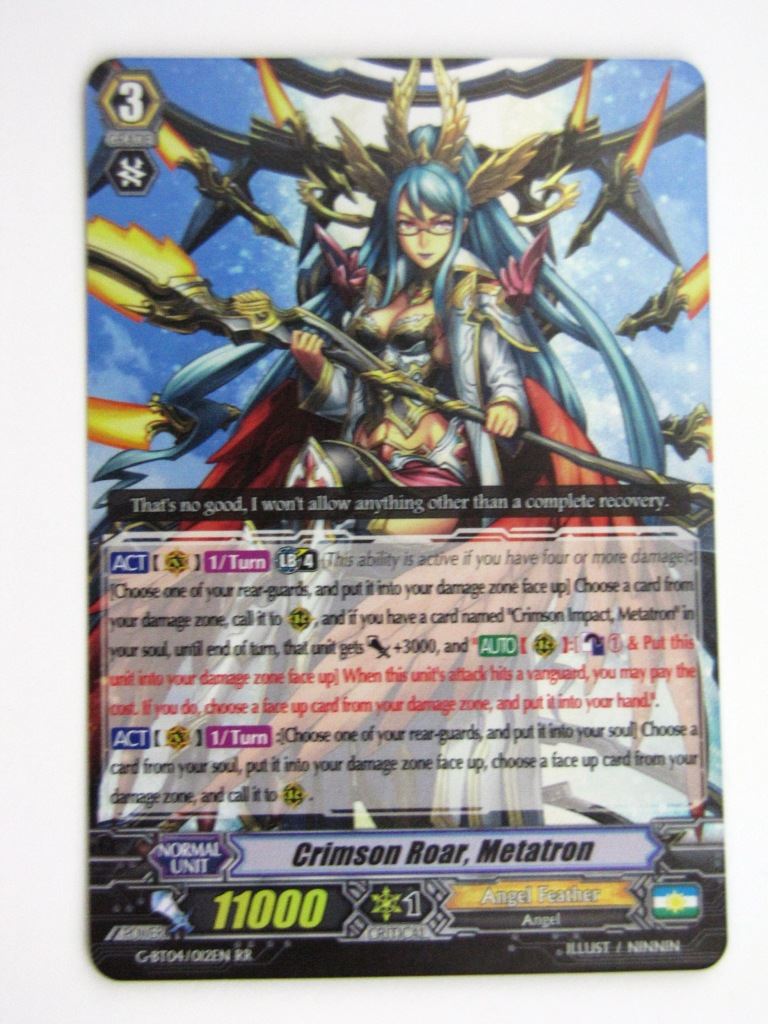 Vanguard Cards: CRIMSON ROAR, METATRON G-BT04 RR # 36H68