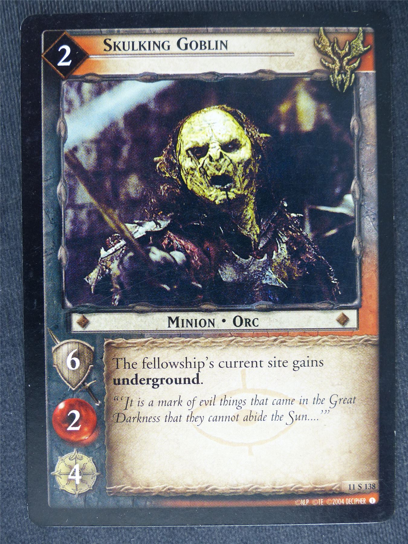 Skulking Goblin 11 S 138 - played - LotR Cards #O1