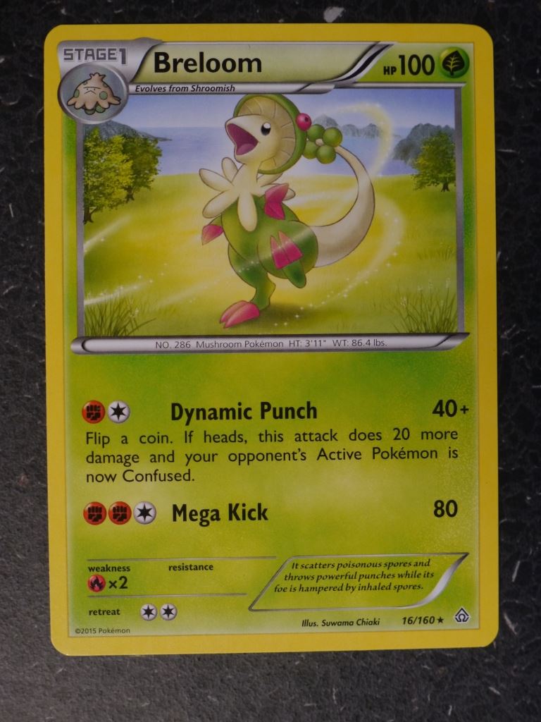 Pokemon Cards: BREELOOM 16/160 RARE # 9H94