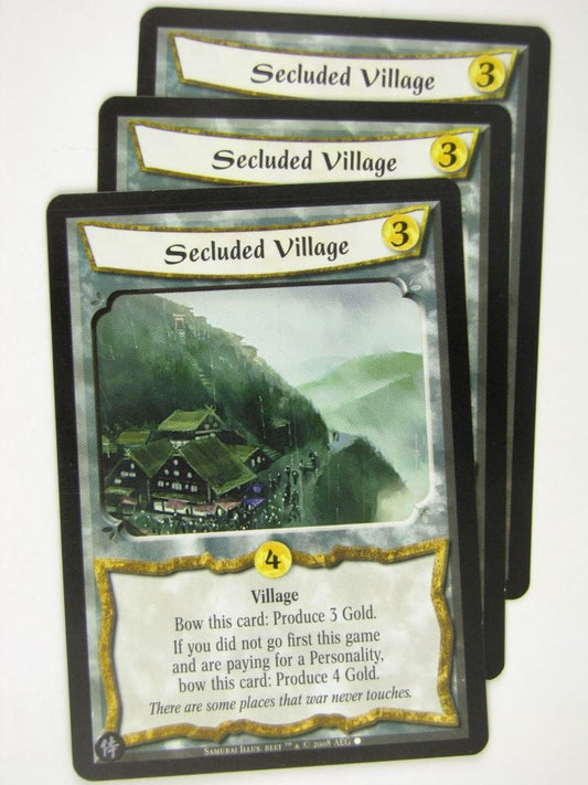 Vintage L5R Cards: SECLUDED VILLAGE x3 # 17A7