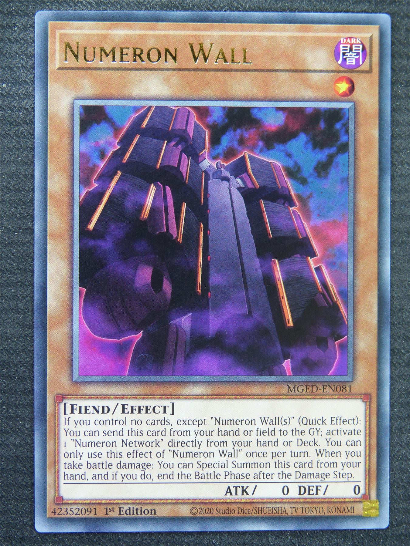 Numeron Wall MGED Rare - 1st ed - Yugioh Card #8RW