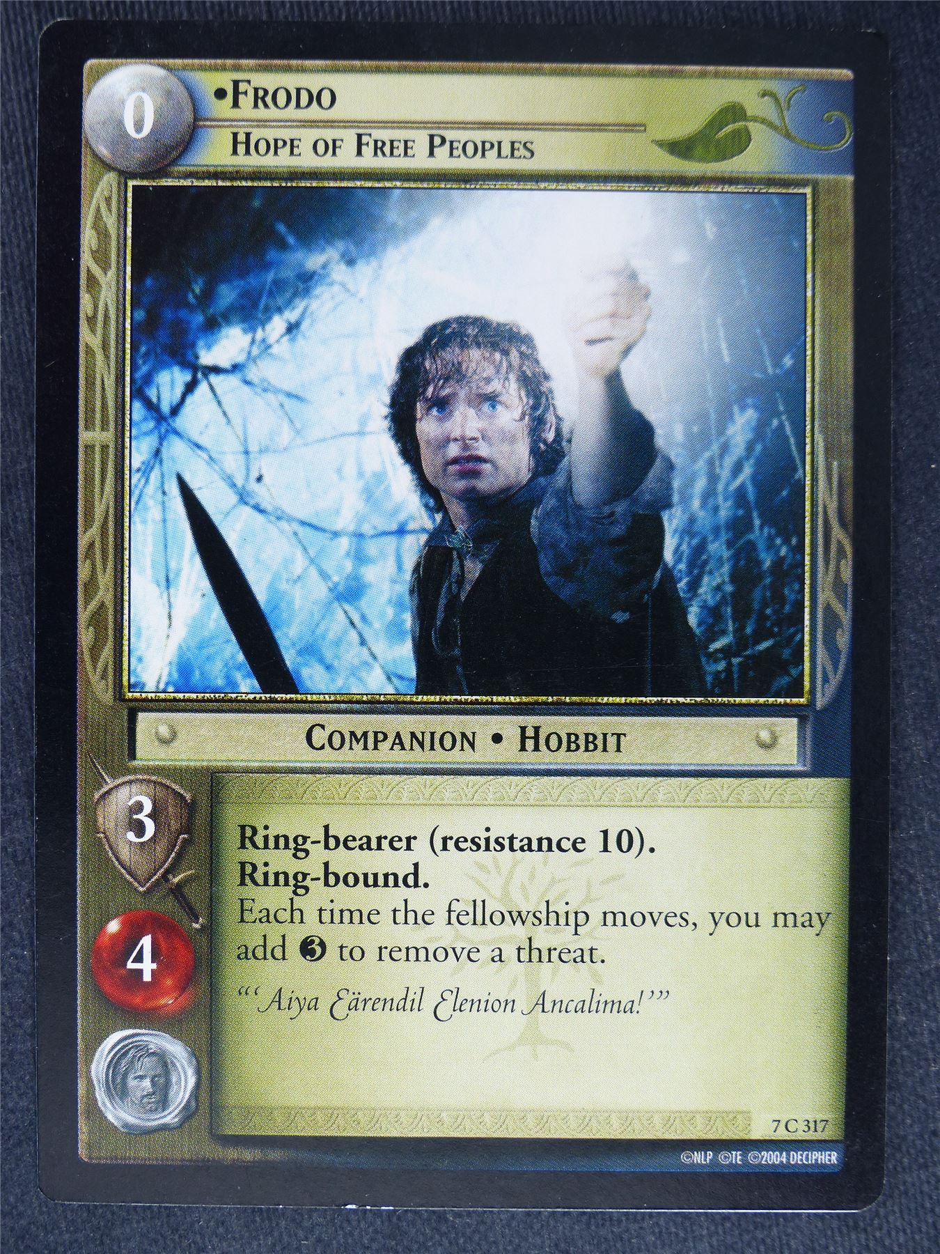 Frodo 7 C 317 - played - LotR Cards #P4