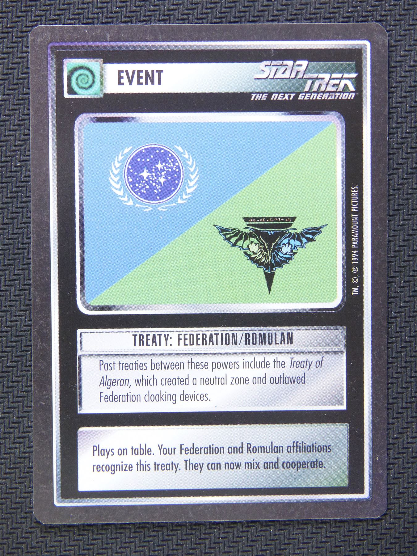 Event Treaty Federation Romulan - Star Trek CCG Next Gen #566