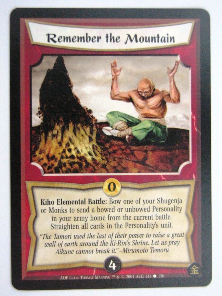 Vintage L5R Cards: REMEMBER THE MOUNTAIN # 27E81