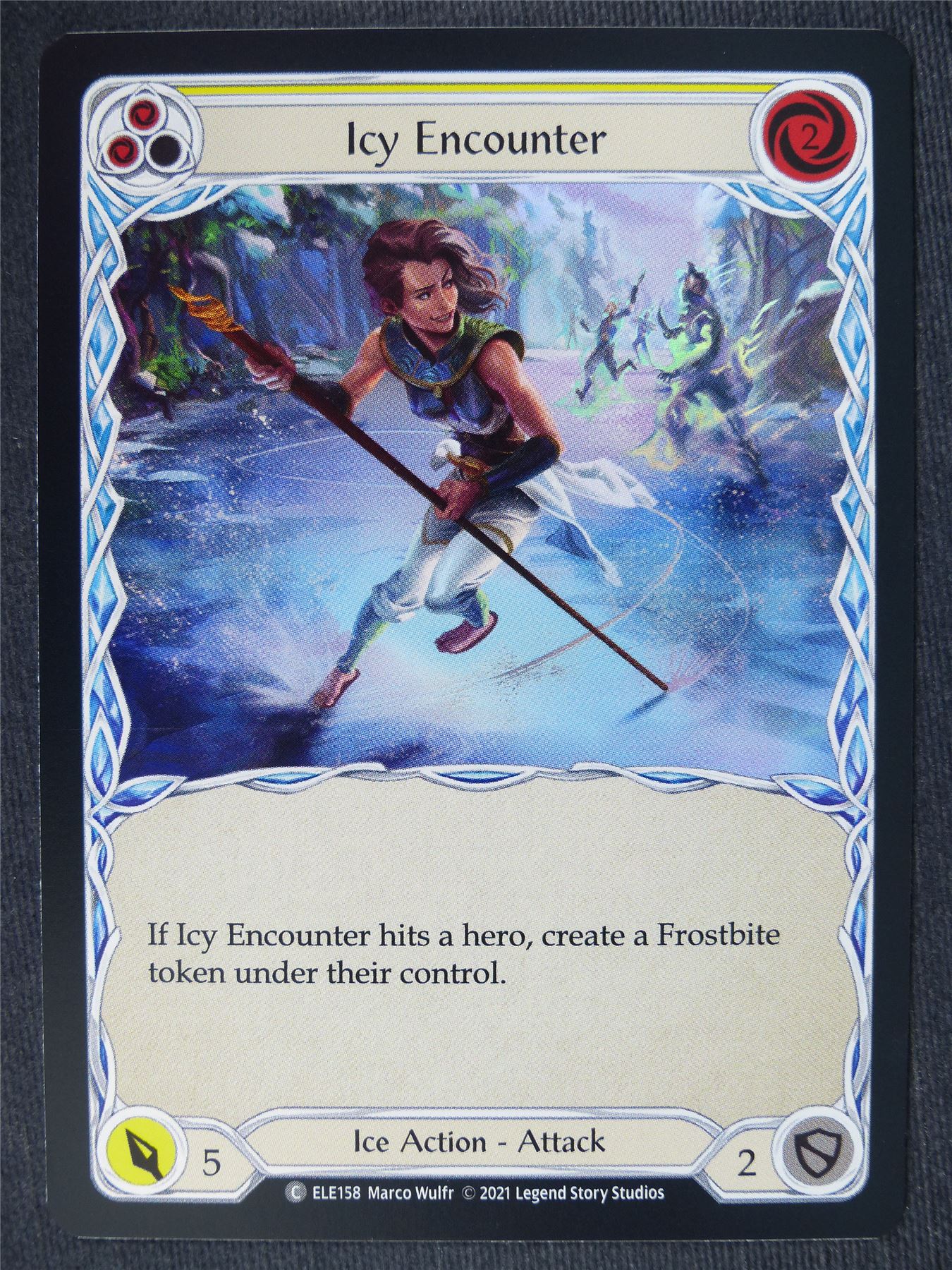 Icy Encounter C Foil Yellow - 1st Ed Tales of Aria - Flesh and Blood