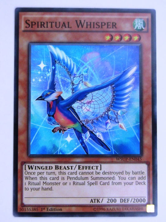 Yugioh Played Cards: SPIRITUAL WHISPER WSUP SUPER RARE # 29H94