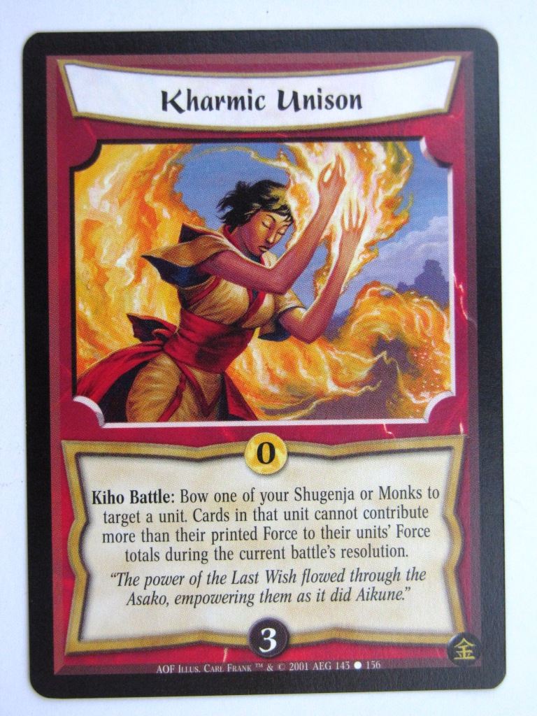 Vintage L5R Cards: KHARMIC UNISON # 27G18