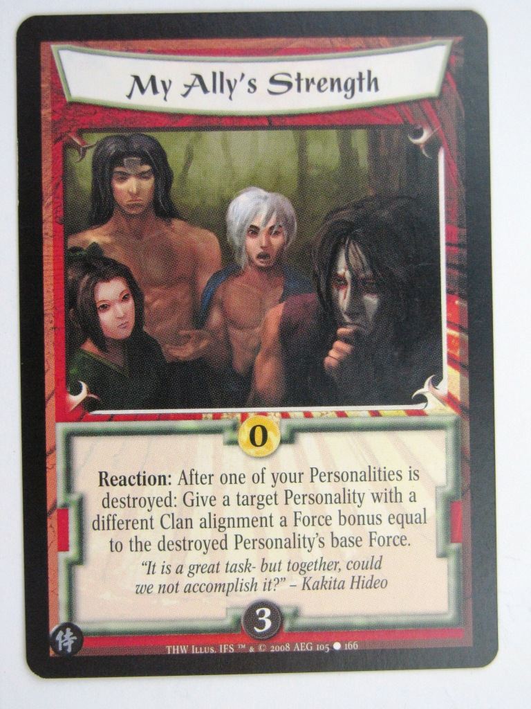 Vintage L5R Cards: MY ALLY'S STRENGTH # 27F90