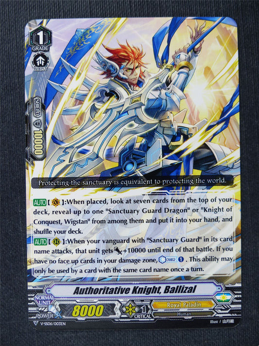 Authoritative Knight Ballizal V-SS06 Mint - Vanguard Cards #W4