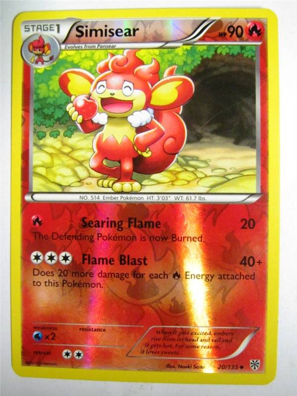 POKEMON CCG - SIMISEAR 20/135 REV HOLO