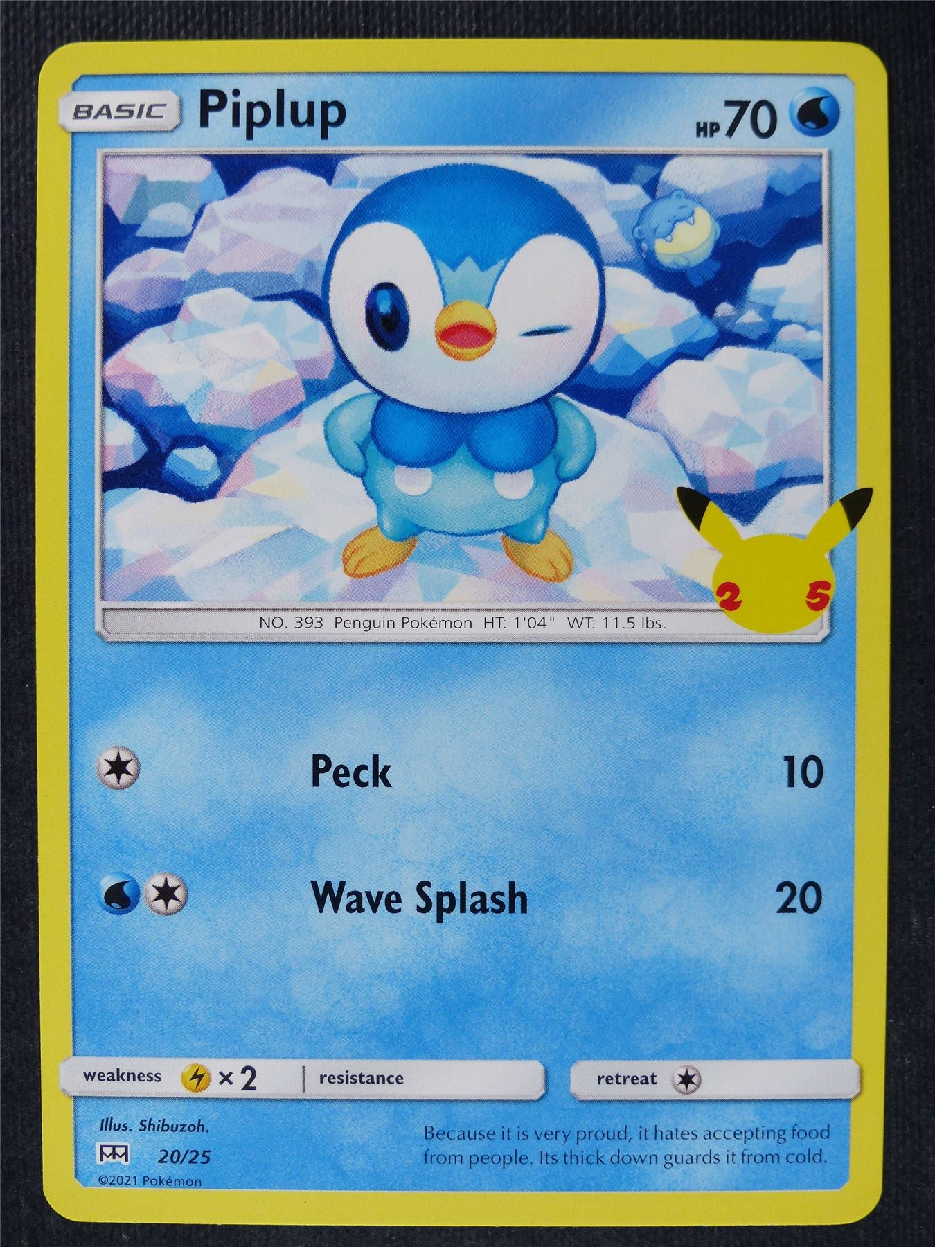 Piplup 20/25 McDonalds Card - Pokemon Cards #F