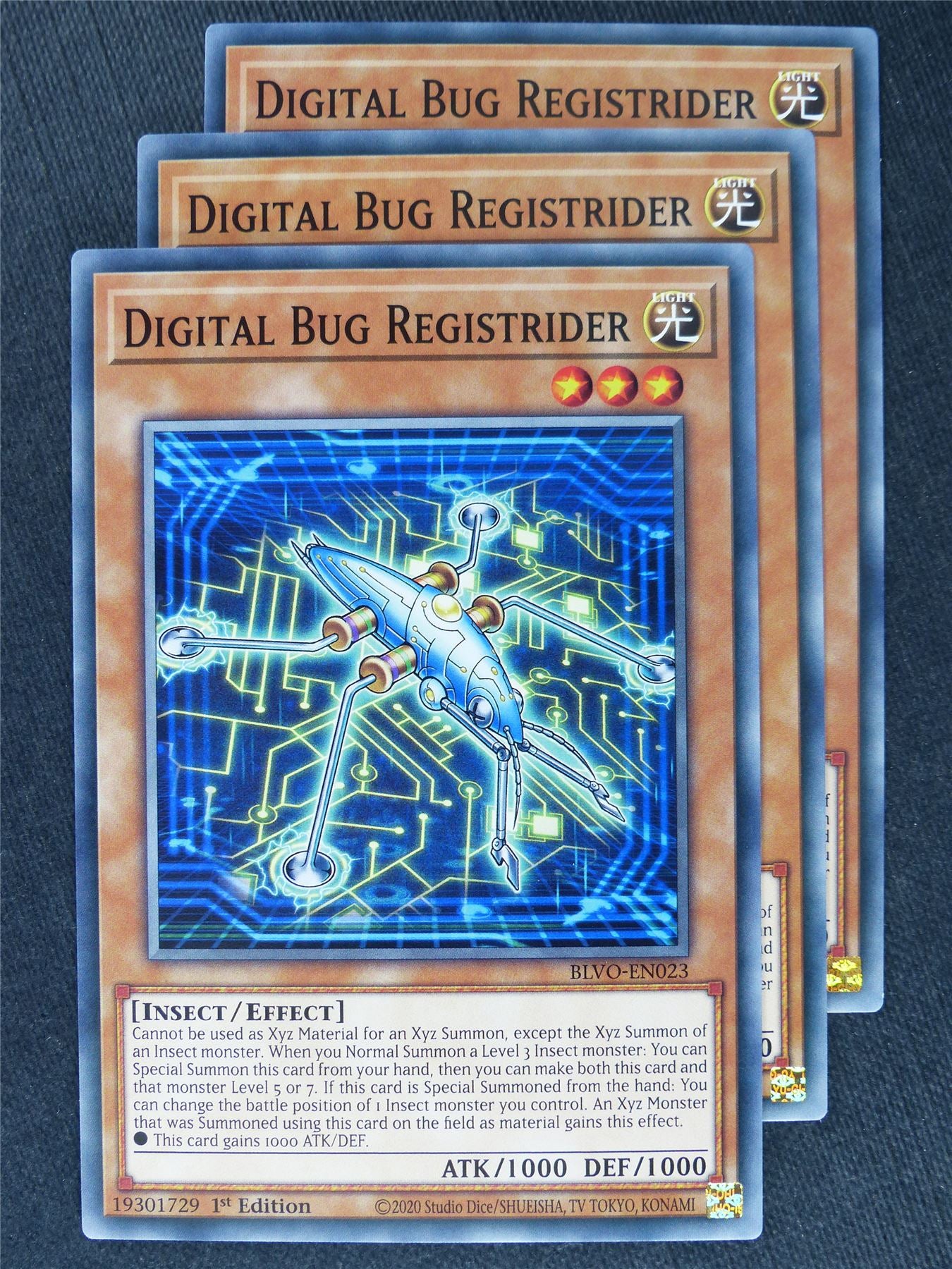 Digital Bug Registrider x3 - Yugioh Cards #XA